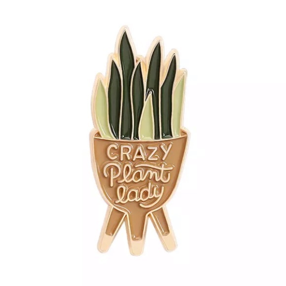 Jewelry - 4/$20 Crazy Plant Lady Succulent Pot Enamel Pin